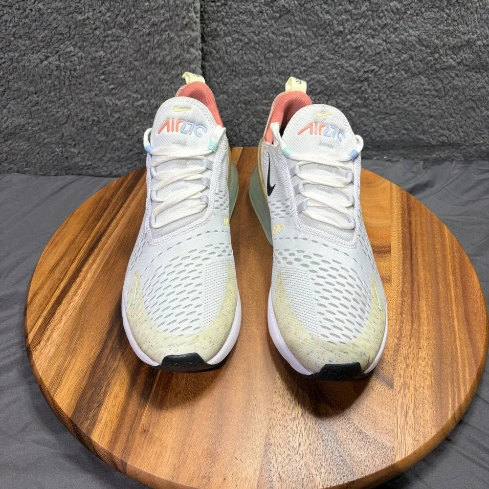 Nike‎ Air Max 270 Mens 11.5 White Sea Glass Arctic Orange DQ7642-100 Sneakers